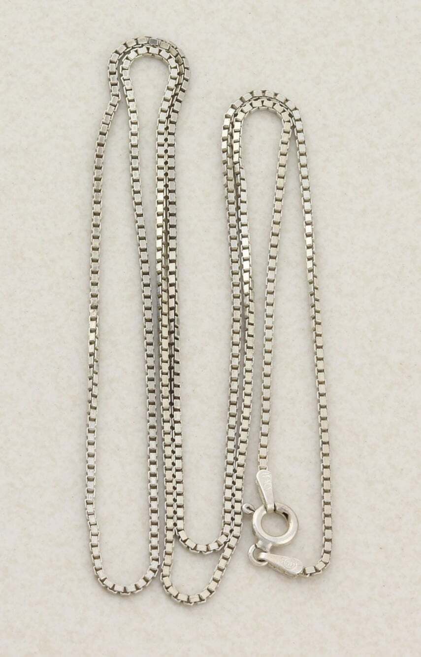 Sterling Silver Box Chain Necklace 24" 1.3mm